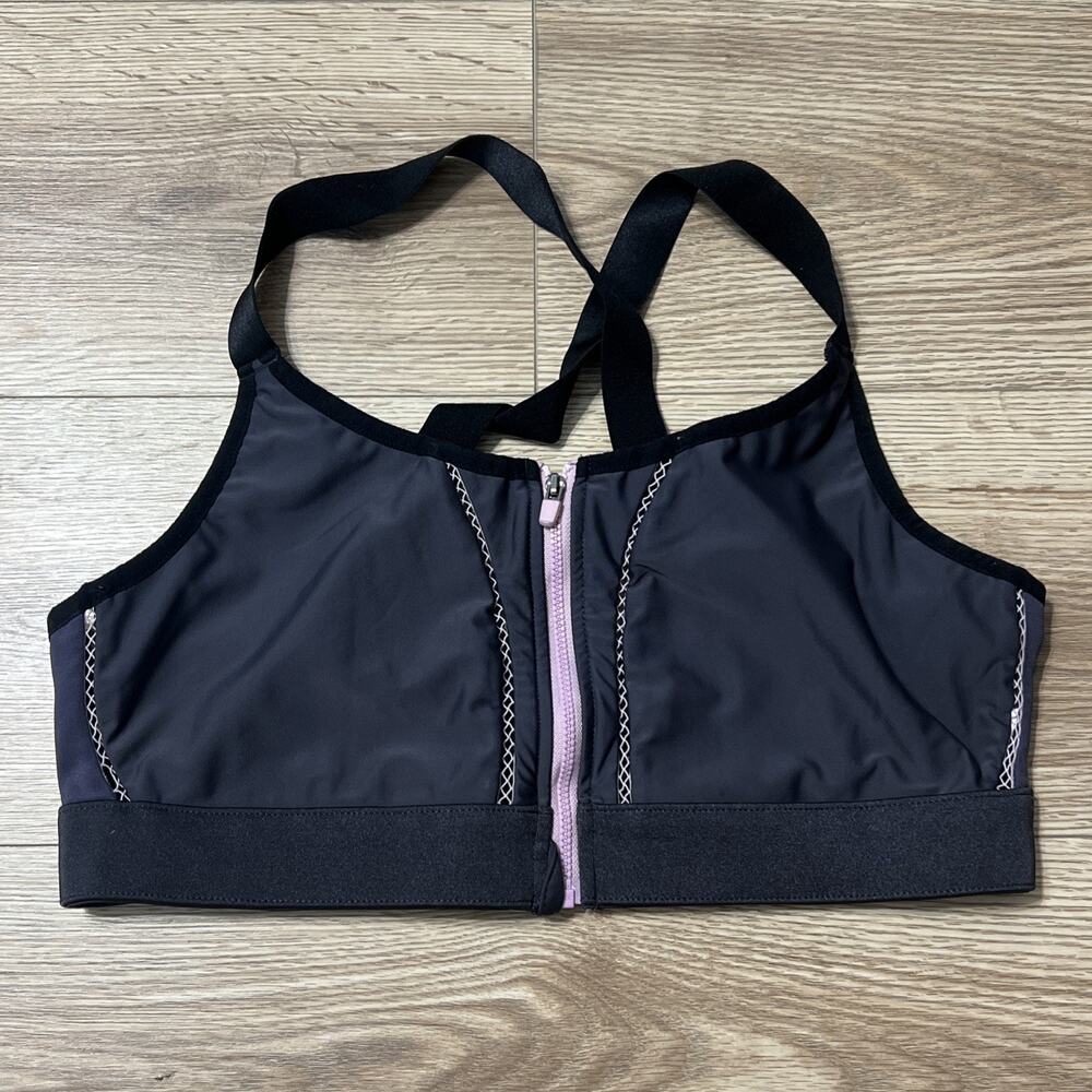 Fabletics Women’s Shadow Pink Zoe High Impact Zip Up Sports Bra Size XL (A39)